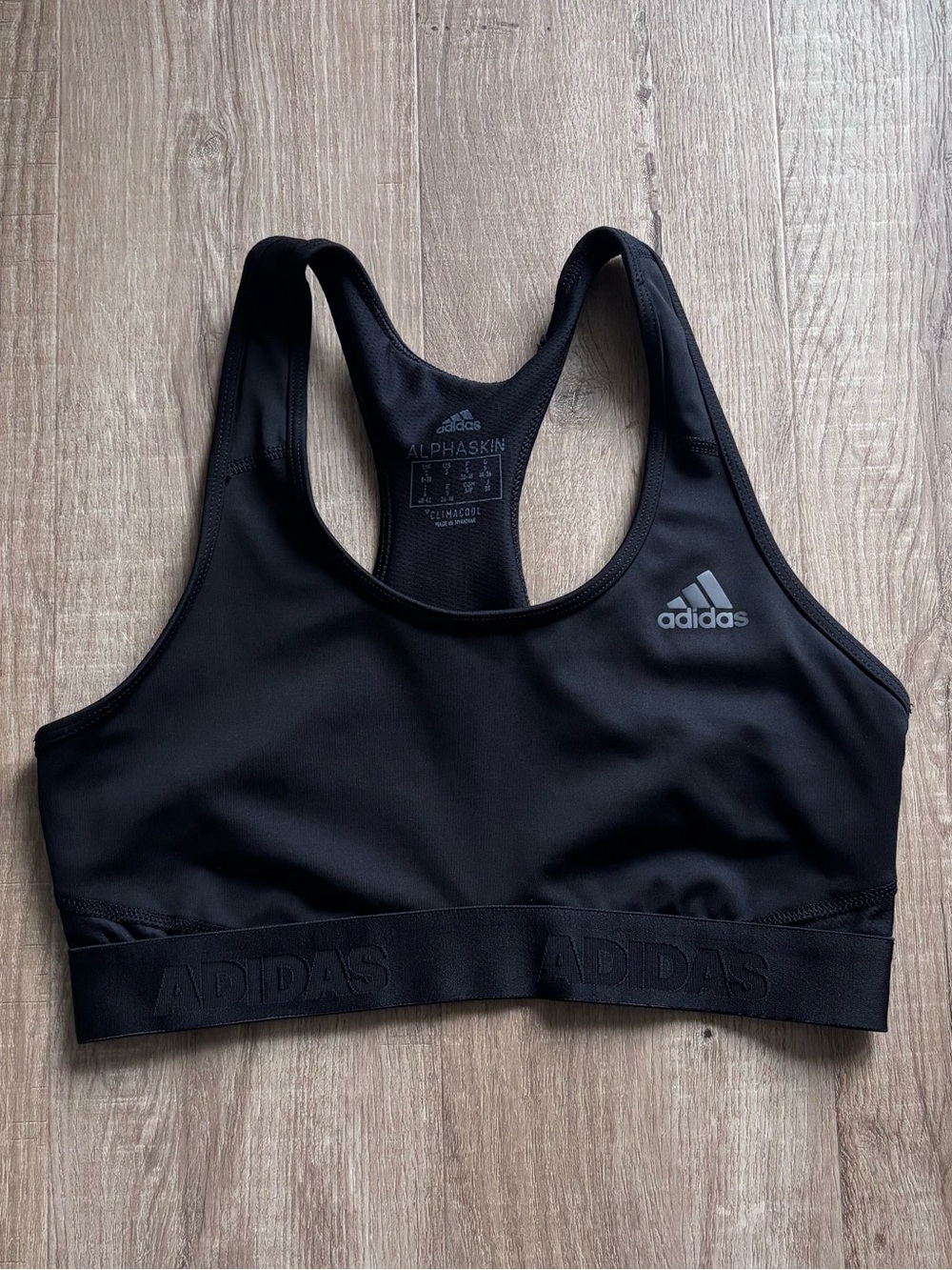 Adidas Racerback Sports Bra in Black